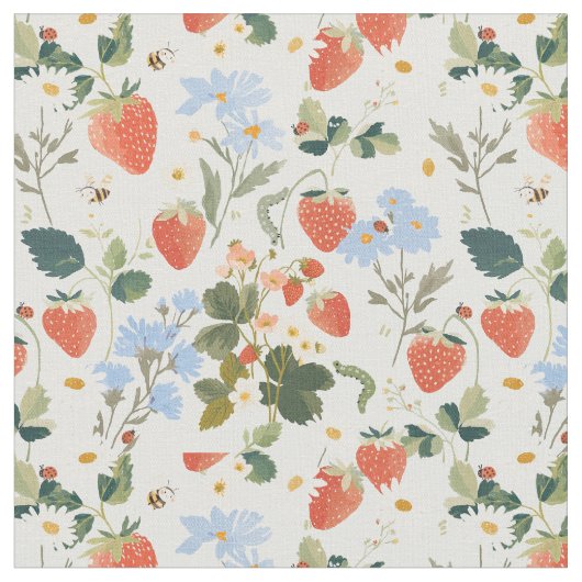 Sommergartenwanzen-Beeren-Wildblumen-Raupe Stoff (Nahaufnahme)