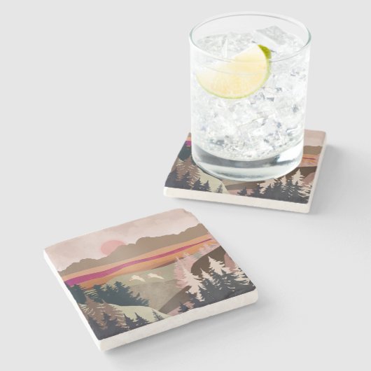 Sommergäse Steinuntersetzer (Seitenansicht)