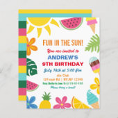 Sommergeburt-Feiertag-Einladung (Vorne/Hinten)