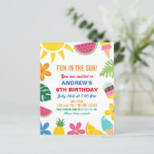 Sommergeburt-Feiertag-Einladung (Stehend Vorderseite)