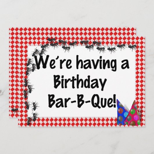 Sommergeburt GRILLEN Einladung (Vorne/Hinten)