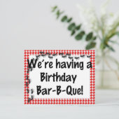 Sommergeburt GRILLEN Einladung (Stehend Vorderseite)