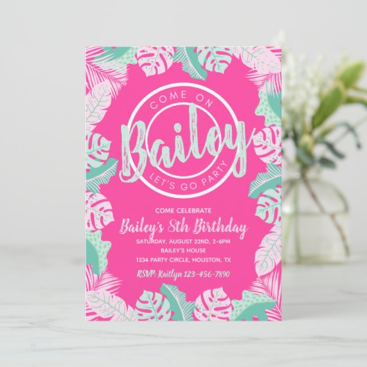 Sommergeburt | Pool-Party Einladung (Stehend Vorderseite)