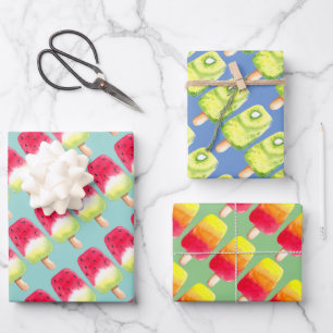 Sommergeburtstag Fruchtseis Pop Popsicle Watermelo Geschenkpapier Set