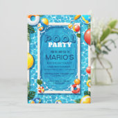 Sommergeburtstag Schlag Bash, individualisierbares Einladung (Stehend Vorderseite)