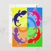 Sommergecko-Pop Postkarte (Vorne/Hinten)