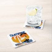 Sommergeist Rechteckiger Pappuntersetzer (Vor Ort)