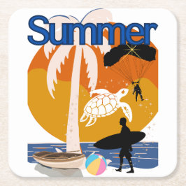 Sommergeist Rechteckiger Pappuntersetzer