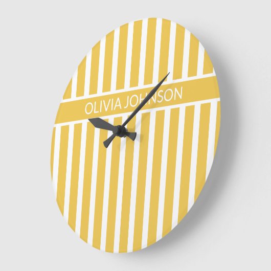 Sommergelb gestreifter, benutzerdefinierbarer Name Große Wanduhr (Winkel)
