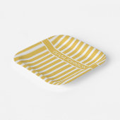 Sommergelb gestreifter, benutzerdefinierbarer Name Pappteller (Gewinkelt)