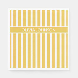 Sommergelb gestreifter, benutzerdefinierbarer Name Serviette