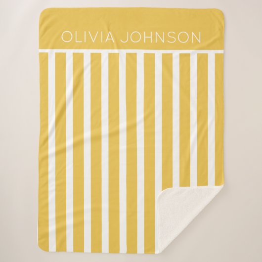 Sommergelb gestreifter, benutzerdefinierbarer Name Sherpadecke (Vorderseite)