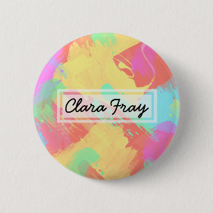 Sommergelb-orangefarbene Pink-Korallenbürsten Button