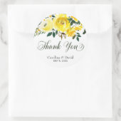 Sommergelbe Blütenhochzeit Danke, Ihr Aufkleber (Tasche)