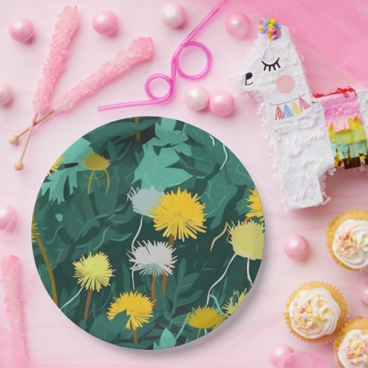 Sommergelbe Lüster Pappteller (Party)
