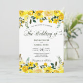 Sommergelbe Rosenblüte Einladung (Stehend Vorderseite)