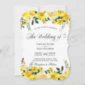 Sommergelbe Rosenblüte Einladung (Vorderseite)