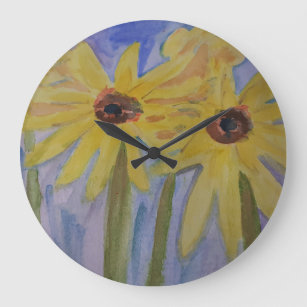 Sommergelbe Sonnenblume Uhr