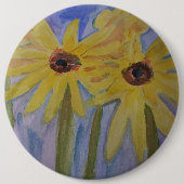 Sommergelbe Sonnenblumen Abzeichen Button (Vorderseite)