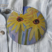 Sommergelbe Sonnenblumen Abzeichen Button (Beispiel)