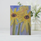 Sommergelbe Sonnenblumen-Flachkarte Karte (Stehend Vorderseite)