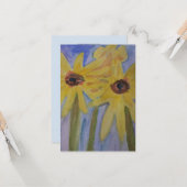 Sommergelbe Sonnenblumen-Flachkarte Karte (Vorderseite/Rückseite Beispiel)
