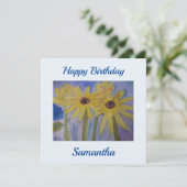 Sommergelbe Sonnenblumen Flat Birthday Card Karte (Stehend Vorderseite)