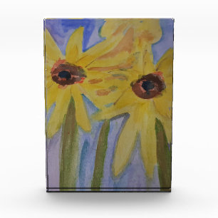 Sommergelbe Sonnenblumen Fotoblock