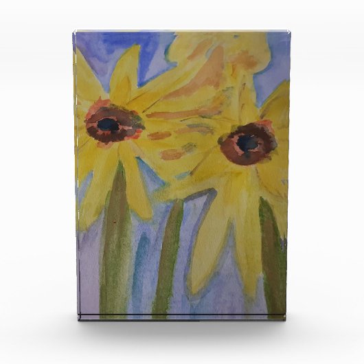 Sommergelbe Sonnenblumen Fotoblock (Vorderseite)