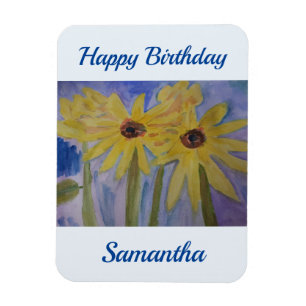 Sommergelbe Sonnenblumen Geburtstag Magnet
