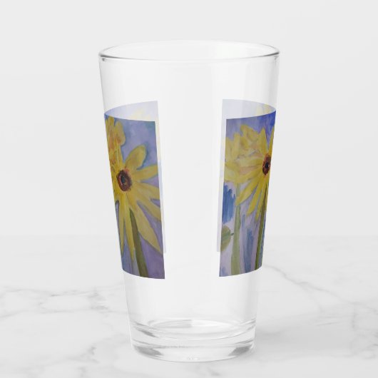 Sommergelbe Sonnenblumen Glas (Rechts)