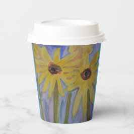 Sommergelbe Sonnenblumen Papier Cup Pappbecher