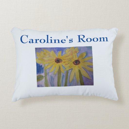 Sommergelbe Sonnenblumen Personalisiert Dekokissen (Vorderseite)