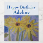 Sommergelbe Sonnenblumen Personalisiertes Weinetik Weinetikett (Einzelnes Label)