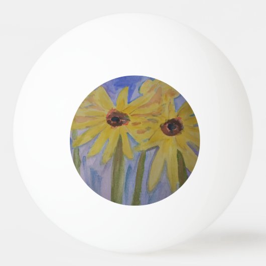 Sommergelbe Sonnenblumen Ping Pong Ball Tischtennisball (Vorderseite)