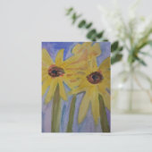 Sommergelbe Sonnenblumen Postkarte (Stehend Vorderseite)