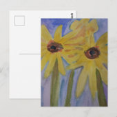Sommergelbe Sonnenblumen Postkarte (Vorne/Hinten)