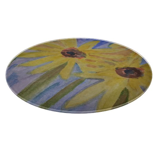 Sommergelbe Sonnenblumen Schneidebrett (Ecke)