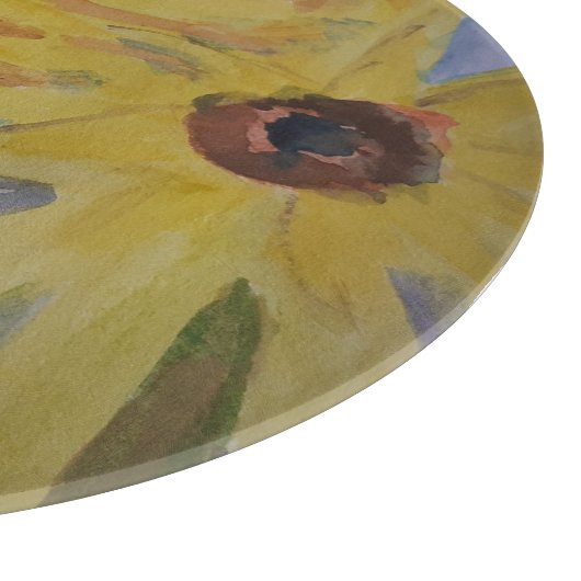 Sommergelbe Sonnenblumen Schneidebrett (Ecke)