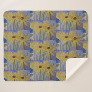 Sommergelbe Sonnenblumen Sherpa Blanket Sherpadecke