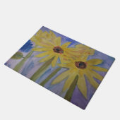 Sommergelbe Sonnenblumen Türmatte (Schrägansicht)