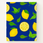 Sommergelbe Zitronen Blaue Rezept Notizblock (Rückseite)