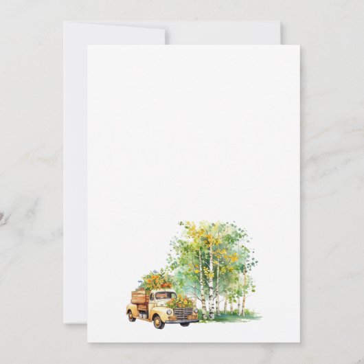 Sommergelber Stall Einladung zur Hochzeit (Rückseite)