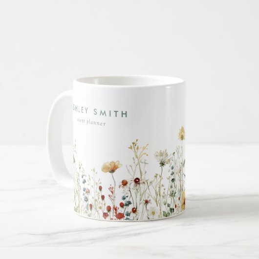 Sommergeschäft Wildblume Kaffeetasse (Vorderseite Links)