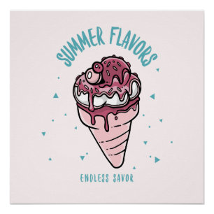 Sommergeschmack Tropfeis Poster