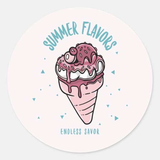 Sommergeschmack Tropfeis Runder Aufkleber (Vorderseite)