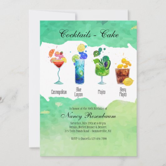 Sommergetränke Einladung (Vorderseite)