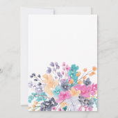 Sommergetrocknete Blume Blütenwasserfarbe Babydusc Einladung (Rückseite)
