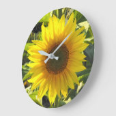 Sommerglühen Sonnenblume Große Wanduhr (Winkel)