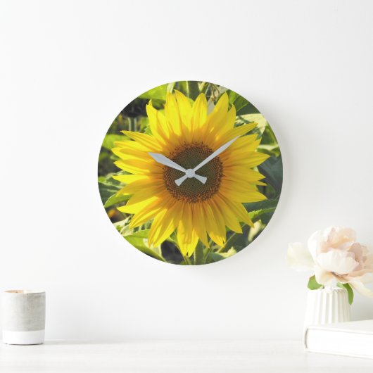 Sommerglühen Sonnenblume Große Wanduhr (Zuhause)